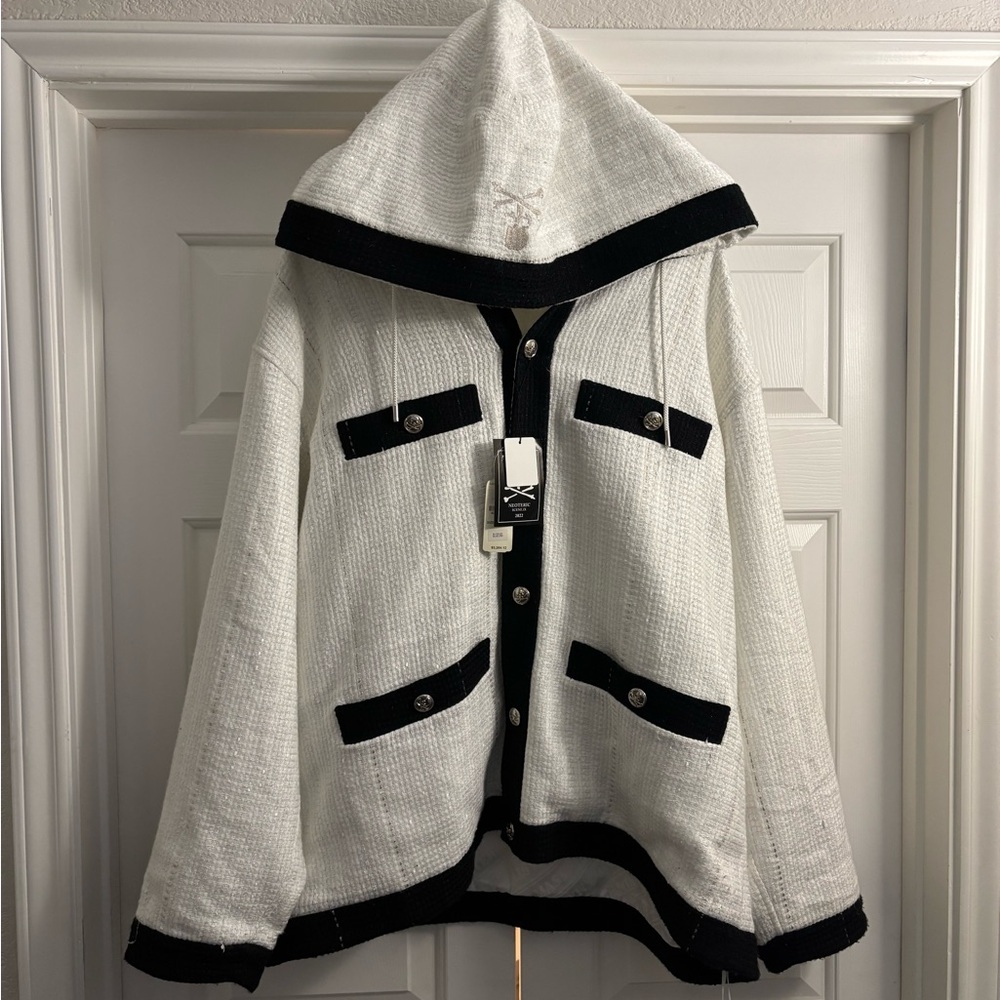Mastermind Japan Black and White Hooded Blazer
